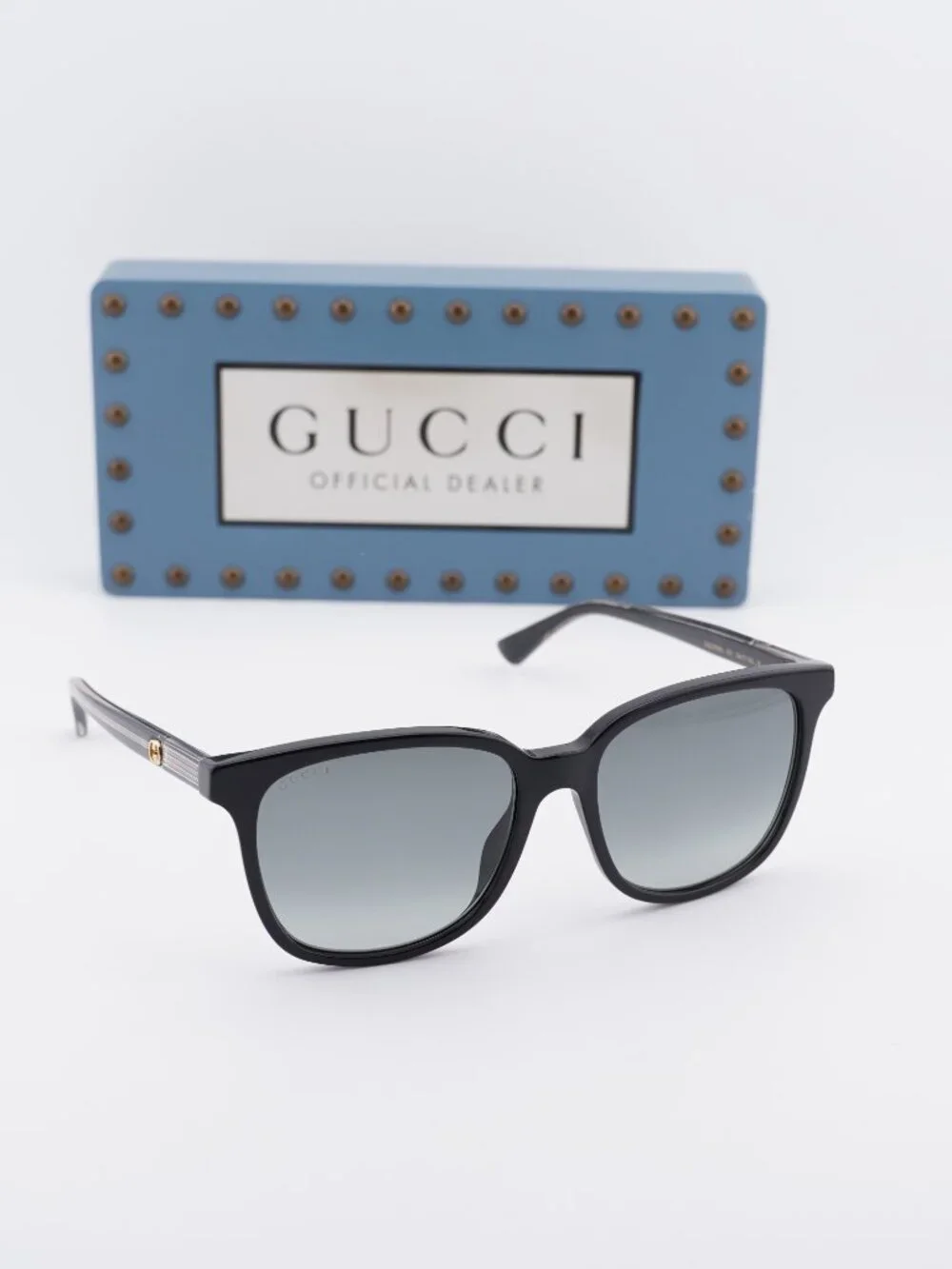 Gucci GG0376SN 001 Square Sunglasses - Black / Grey